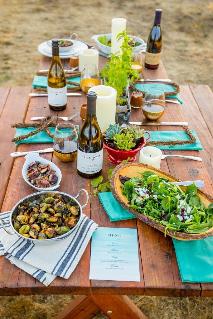 زفاف - Fall Harvest Table Scape With Succulent Centerpieces