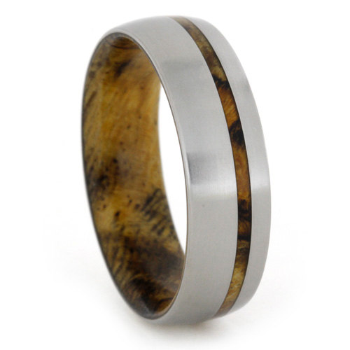 زفاف - Sindora Wood Ring, Ring Armor Waterproofing Included, Titanium Wedding Band