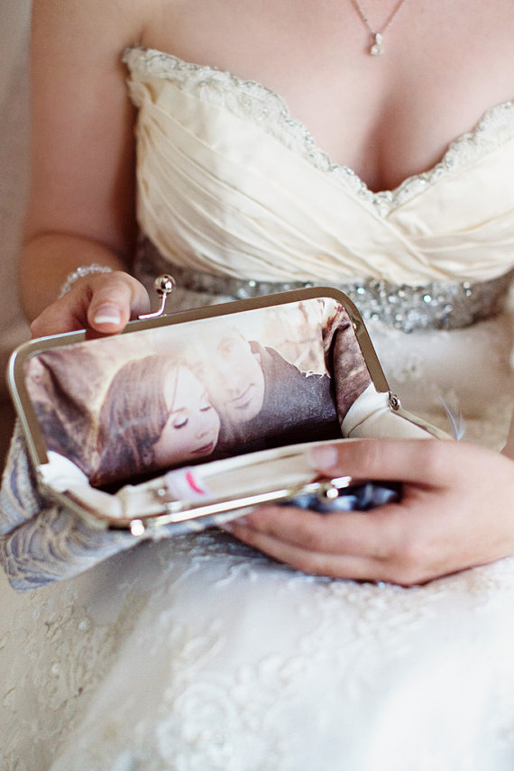 زفاف - Personalize your ANGEE W. Bridal Clutch Bag with a Photo Lining - Personalization only