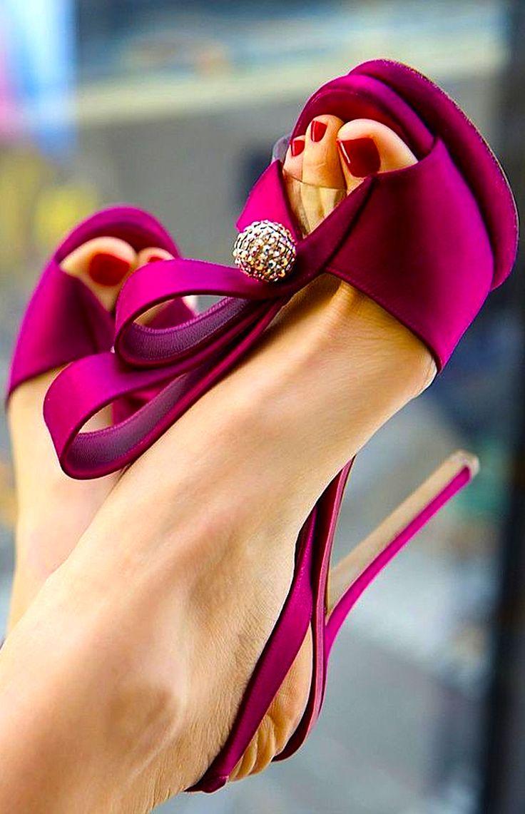 Hochzeit - Fuschia Pink Wedding Shoes