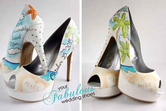 Mariage - Beach Wedding Shoes, Destination Wedding Personalized Shoes, The Best Shower Gift