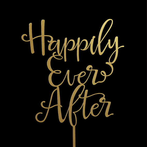 Hochzeit - Happily Ever After Wedding Cake Topper -  Keepsake Wedding Cake Toppers