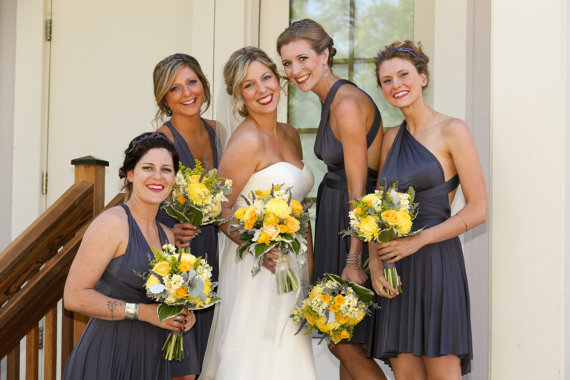 Hochzeit - Convertible Dress Bridesmaid Dress - Jersey Infinity Wrap Style