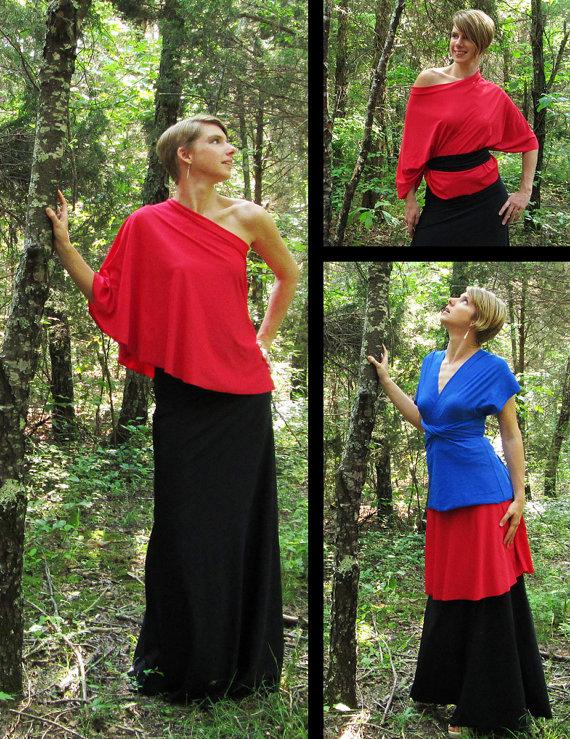 Mariage - Short MULTI-WEAR Skirt -- many fun ways to wear it -- skirt, strapless, one shoulder, jacket, capelet -- Custom-Made-To-Order