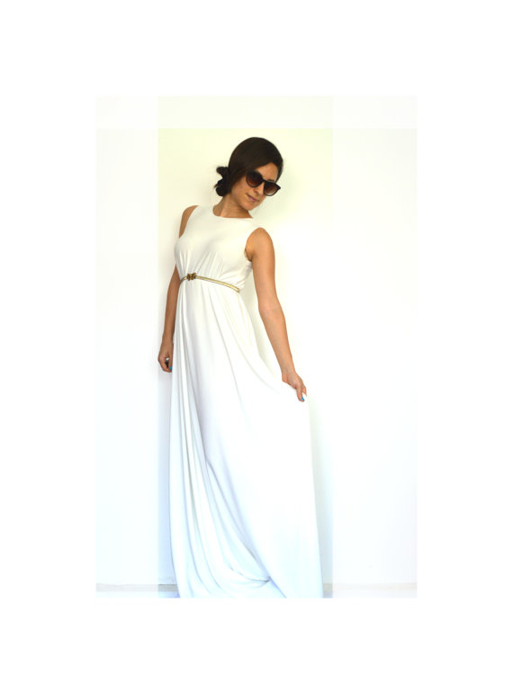 Mariage - Women Maxi Dress, Bridesmaid Maxi Dress, White Maxi Dress, Evening Maxi Dress, Long Summer Dress