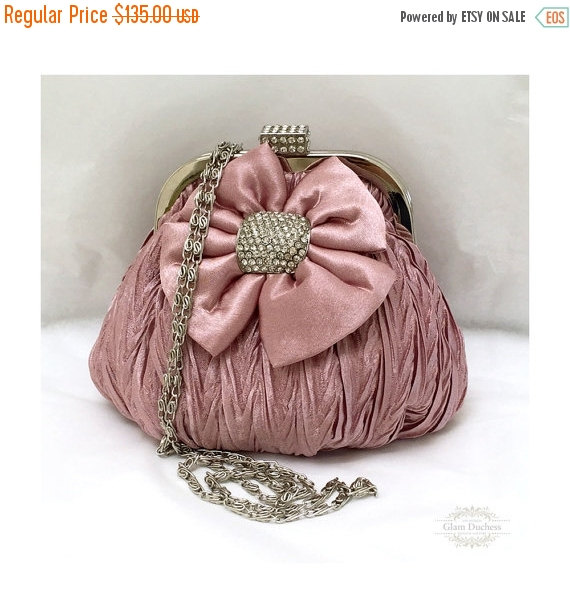 Свадьба - Bridal clutch, wedding clutch, vintage inspired evening bag, Dusty pink clutch, bridal bag, bridesmaid bag, bridesmaid clutch, pink bag