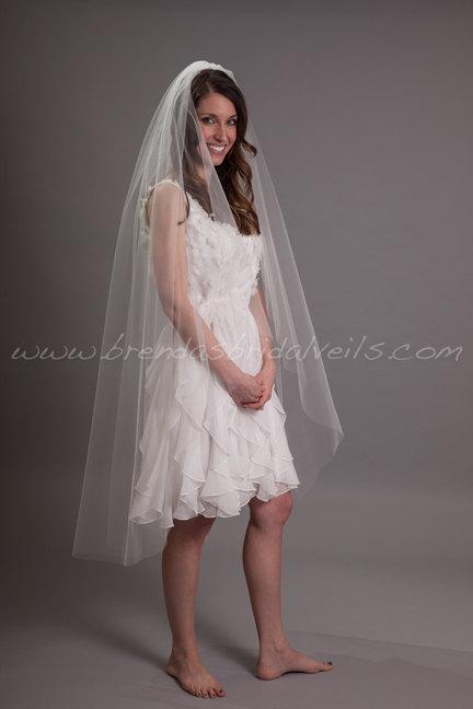 زفاف - Bridal veil, Wedding veil , Waltz Tulle Bridal Veil 52" Single Layer Veil, Wedding Veils - Shakira Veil