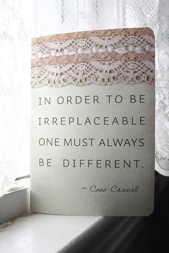 Hochzeit - Irreplaceable Coco Chanel Journal Set - 2 Jotters