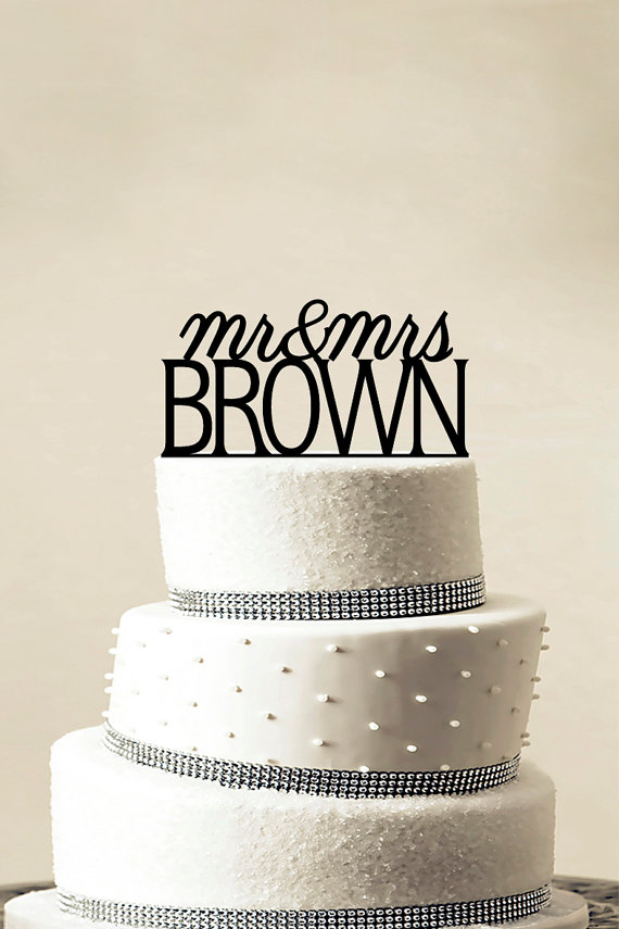 Wedding - Custom Wedding Cake Topper - Personalized Monogram Cake Topper - Mr and Mrs - Cake Decor - Bride and Groom