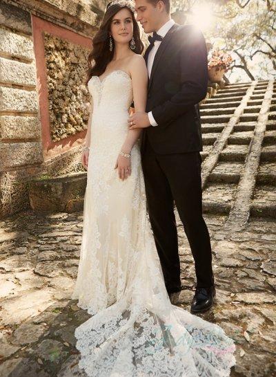 Wedding - sweetheart neck fit to flare mermaid lace wedding dress