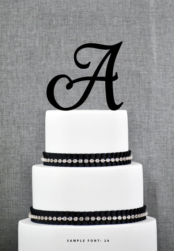 Wedding - Personalized Monogram Initial Wedding Cake Toppers - Letter A, Elegant Cake Topper, Unique Cake Topper, Traditional Topper