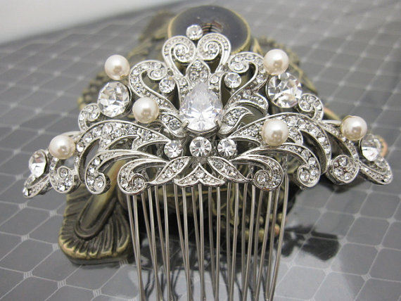 Hochzeit - 1920's wedding hair accessories bridal hair comb wedding hair jewelry bridal hair accessories 1920's wedding jewelry bridal headpiece bridal