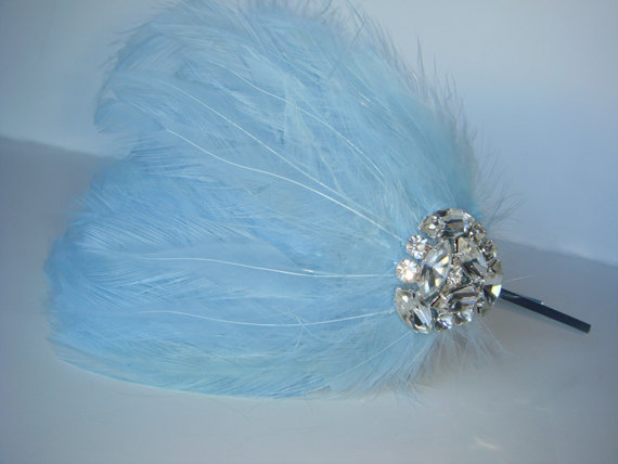 زفاف - Feather Headband, rhinestone headband, bridesmaid, hair accessories, headband, bridal accessories, headpiece,  Hair