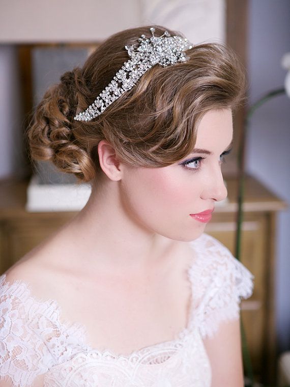 Hochzeit - Crystal Crown, Silver Crystal Headpiece, Wedding Head Piece, Crystal Bridal Hair Accessories, Rhinestone, Crystal Comb, STYLE 150