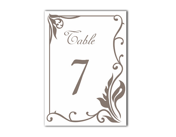 Mariage - Table Numbers Wedding Table Numbers Printable Table Cards Download Leaf Elegant Table Numbers Gray Table Numbers Digital (Set 1-20)