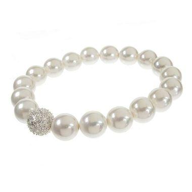 Свадьба - 2606W CZ & White Shell Pearl Bracelet(cf)