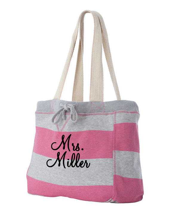 Hochzeit - Personalized Monogrammed Beach Bag, monogrammed tote, embroidered bag, tote, bridal shower gift idea, engagement party or honeymoon