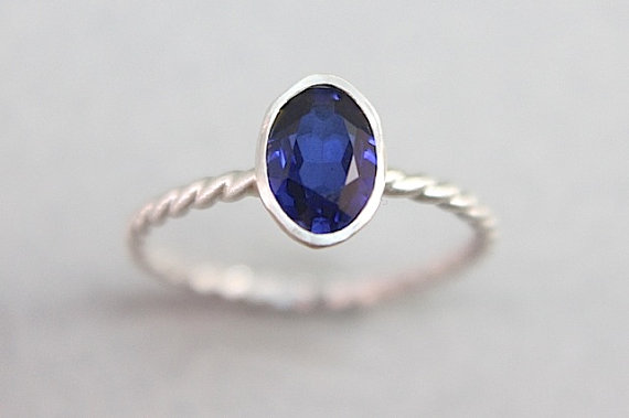 زفاف - 10% OFF Coupon in Shop Announcement - Sapphire Ring - Recycled Silver, Ethical Ring - Cocktail, Engagement Ring - September Birthstone