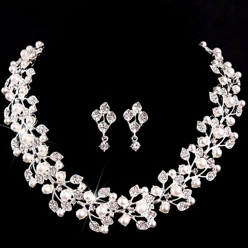 Wedding - Pearl crystal jewelry sets $14.99