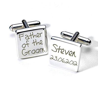 Свадьба - A2WED010 Father Of The Groom Personalised Cufflinks (ss)