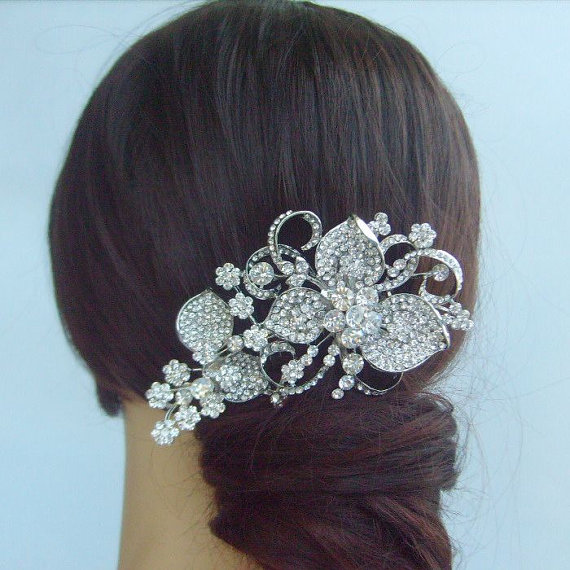 Mariage - Wedding Hair Comb Bridal Hair Accessories Rhinestone Crystal Bridal Hair Comb Bridal Jewelry Wedding Headpiece Bridesmaid Jewelry HSE04493C1