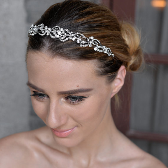 Свадьба - Wedding Headband,Bridal Headband,Flower Headband,Queen Crown,Princess Tiara Headband,Swarovski Crystal Headband,Wedding Jewelry-10359
