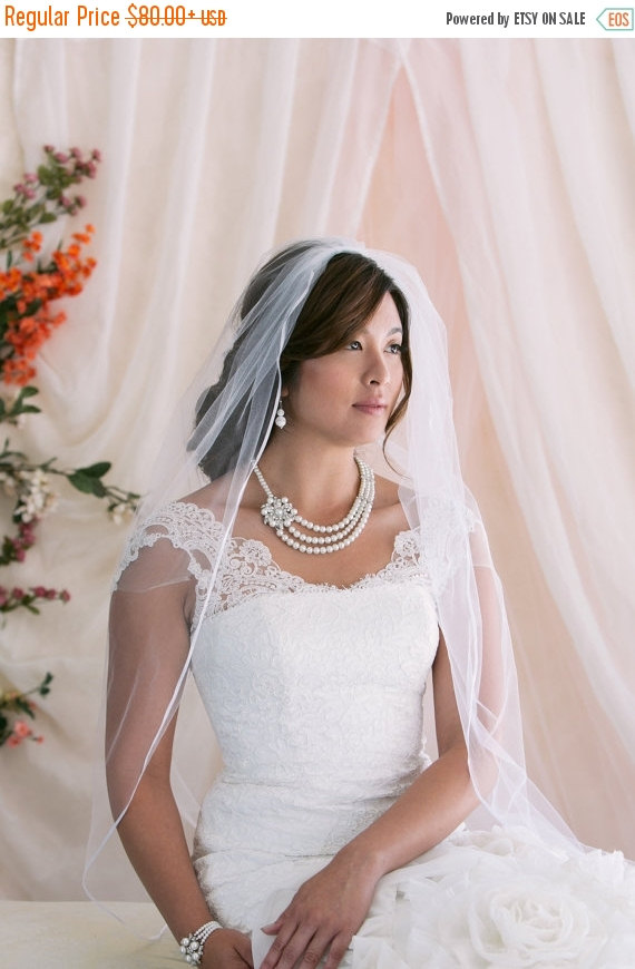 Свадьба - 20% OFF SALE Single Layer Wedding Veil, Bridal Veil With Satin Ribbon Edge