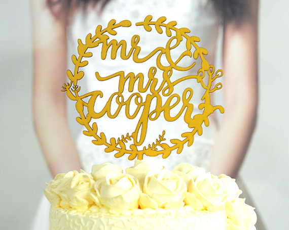 زفاف - Wedding Cake Topper Monogram Mr and Mrs cake Topper Design, Linden Wood Cake Topper, Personalized with LastNa me 087