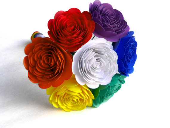 زفاف - Rainbow Wedding Bouquet, Rainbow Bouquet, Alternative Bouquet, Creative Wedding Bouquet, Offbeat Wedding