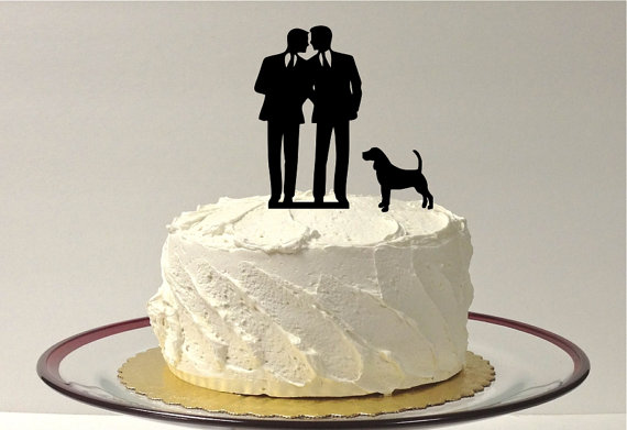 Wedding - Gay Wedding Cake Topper + DOG Same Sex Mr & Mr Cake Topper Gay Cake Topper Gay silhouette Homosexual Wedding Cake Topper For Men Gift