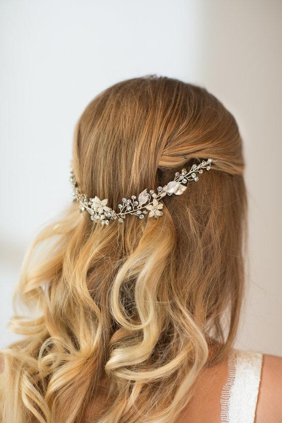 Wedding - Wedding Hair Vine,  Floral Hair Vine, Bridal Hair Accessory