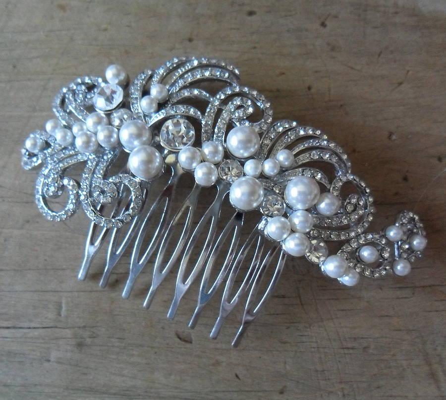 Свадьба - Pearl bridal hair comb for brides!