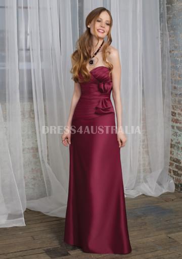 زفاف - Buy Australia Charming Sweetheart Neckline Burgundy Satin Floor Length Bridesmaid Dresses by MLGowns ML634 at AU$141.37 - Dress4Australia.com.au