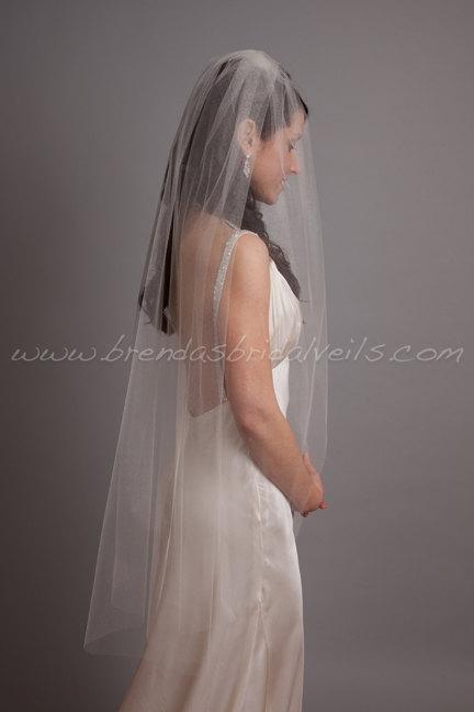 زفاف - Tulle Bridal Veil Single Layer, Wedding Veil, Available in Many Lengths and Colors