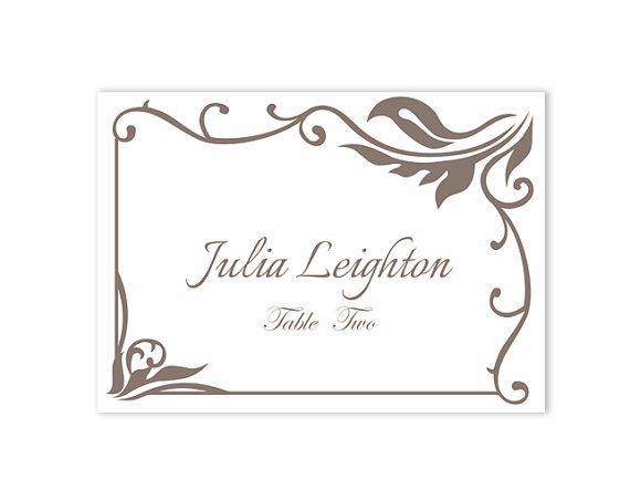 Mariage - Place Cards Wedding Place Card Template DIY Editable Printable Place Cards Elegant Place Cards Gray Place Card Tented Place Card
