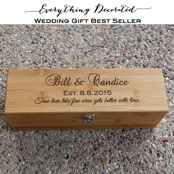 Свадьба - Wine Box Personalized, Ceremony Wine Box, Ceremony Centerpiece, Wedding Gift for Couple, Anniversary Gift, Housewarming Gift, Gift for Her