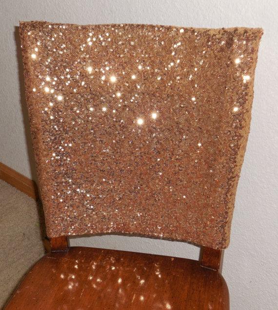 Mariage - Sequin Gold Chair Cap Cover also Champagne and Silver