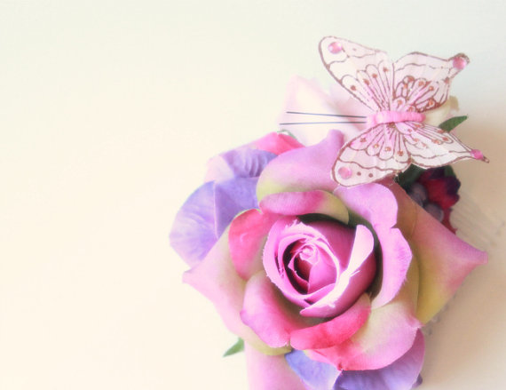 Свадьба - floral hair comb, bridal hair comb, spring wedding, pink, floral comb, hair piece, hair accessory 'primrose'
