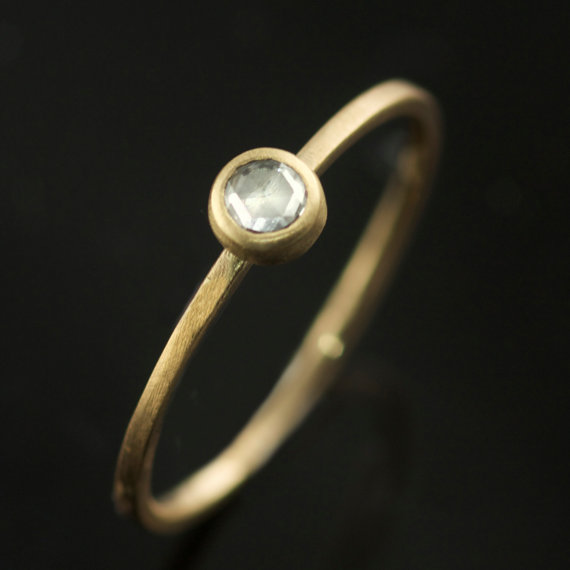 Wedding - Ethical Rose Cut Diamond Ring in Recycled 14k Yellow Gold
