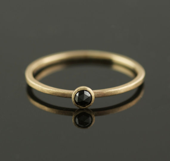 زفاف - On Sale Romantic Black Rose Cut Diamond Ring Eco Ethical Hand Made Engagement