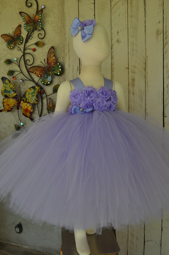 Mariage - Lavender/Lilac Flower Girl Dress, Girls Lavender Dress, Toddler Purple Lavender Dress, Infant Lavender Dress, Purple toddler Dress