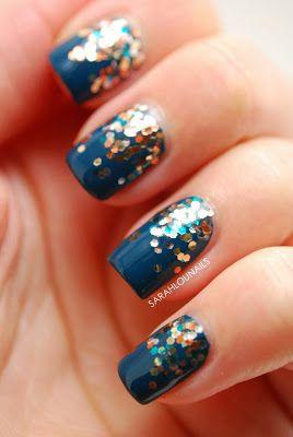 زفاف - Glitter Gradient Nails!