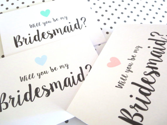 Свадьба - Will you be my Bridesmaid Card/ Will you be my Maid of Honour Card - C19