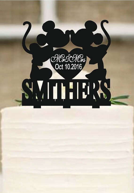 Mariage - Custom Cake Topper,Wedding Cake Topper,Personalized Cake Topper,Mickey and Minnie Cake Topper,Bride and Groom Topper,Funny cake topper