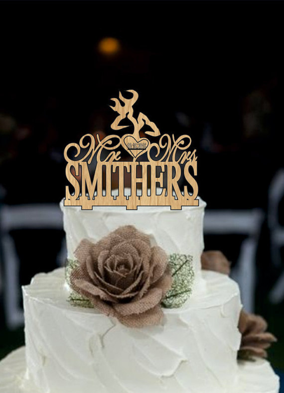Hochzeit - Deer Wedding Cake Topper - Country Wedding Cake Topper - rustic wedding cake topper - shabby chic- redneck - cowboy - outdoor - western