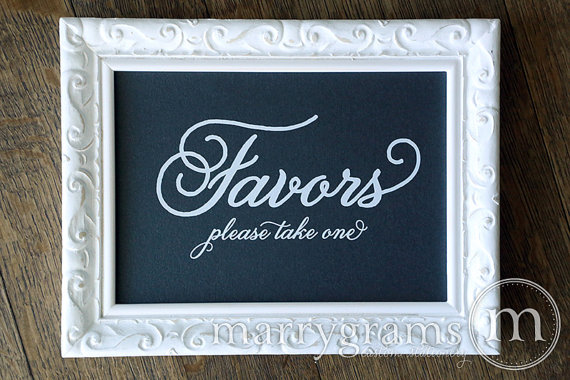 Wedding - Wedding Favors Rustic Table Card Sign - Please Take One -Wedding Reception Seating Signage - Matching Numbers Avail. White Ink Option SS05