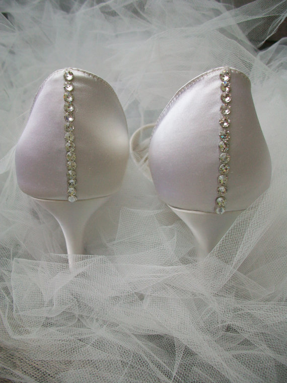 Wedding - Wedding Shoes - Swarovski Crystal Seam - Clear Rhinestone Crystals - Bridal Shoes With Sparkle - Wedding Shoe Add On - By Parisxox
