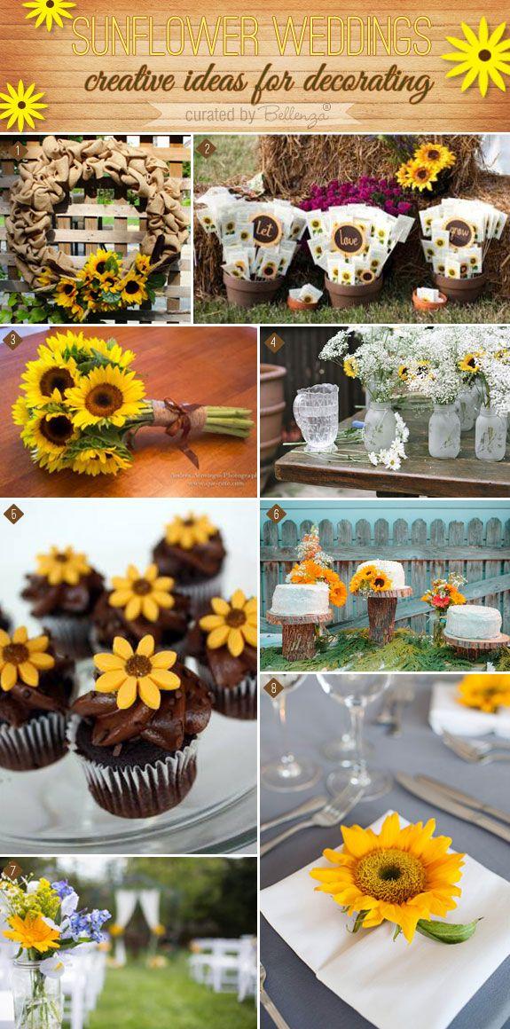 Hochzeit - Sunflowers Lend 8 Creative Ways To Decorate A Rustic, Summer Wedding!