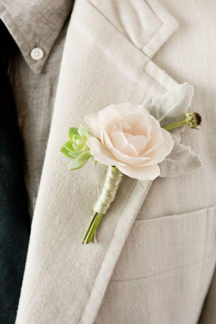 Mariage - Pink-Rose-Boutonniere