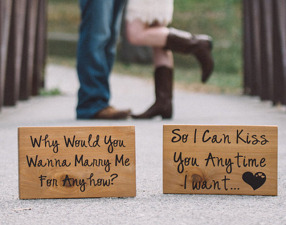 Wedding - Why Would You Wanna Marry Me For Anyhow Sign, So I Can Kiss You Anytime I Want Sign, Wedding Sign Package, Engagement Photo Prop